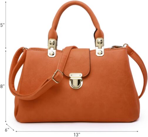 Dasein Women Satchel Handbags Top Handle Purse Medium Tote Bag Vegan Leather Shoulder Bag - Image 4