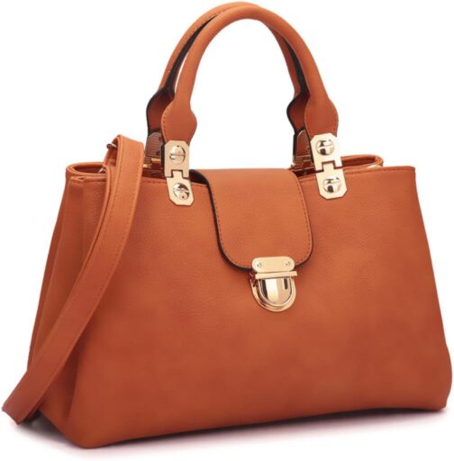Dasein Women Satchel Handbags Top Handle Purse Medium Tote Bag Vegan Leather Shoulder Bag