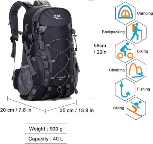 Diamond Candy Waterproof Hiking Backpack for Men and Women, Lightweight Day Pack for Travel Camping - Image 5