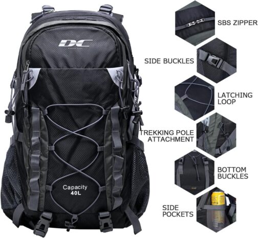 Diamond Candy Waterproof Hiking Backpack for Men and Women, Lightweight Day Pack for Travel Camping - Image 2