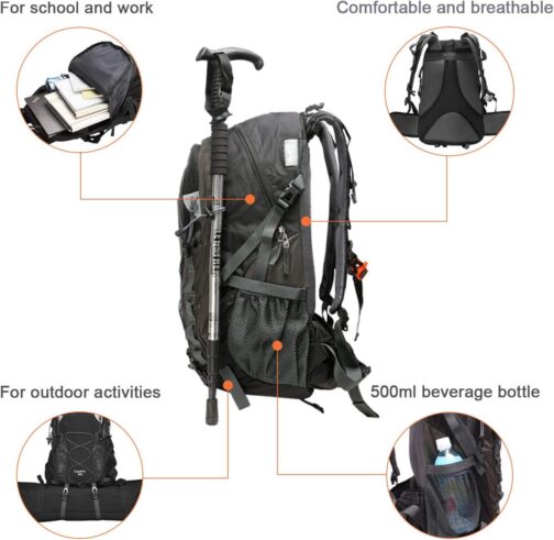 Diamond Candy Waterproof Hiking Backpack for Men and Women, Lightweight Day Pack for Travel Camping - Image 6