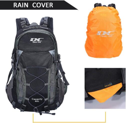 Diamond Candy Waterproof Hiking Backpack for Men and Women, Lightweight Day Pack for Travel Camping - Image 4
