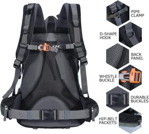 Diamond Candy Waterproof Hiking Backpack for Men and Women, Lightweight Day Pack for Travel Camping - Image 3