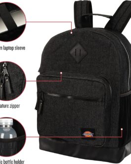 Dickies Signature Backpack for School Classic Logo Water Resistant Casual Daypack for Travel Fits 15.6 Inch Notebook