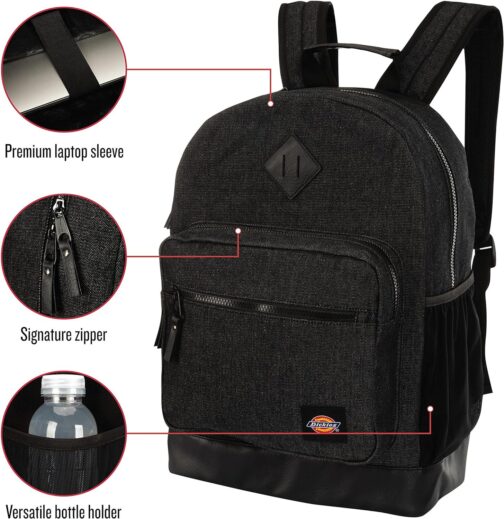 Dickies Signature Backpack for School Classic Logo Water Resistant Casual Daypack for Travel Fits 15.6 Inch Notebook - Image 2