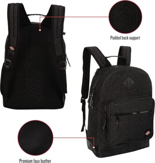 Dickies Signature Backpack for School Classic Logo Water Resistant Casual Daypack for Travel Fits 15.6 Inch Notebook - Image 3