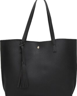 Dreubea Women’s Soft Faux Leather Tote Shoulder Bag from, Big Capacity Tassel Handbag