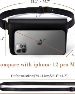 ECOSUSI Fanny Pack for Women PU Leather Belt Bag Waist Bag Fashion Waist Pack Pouch Small Purse for Party, Travel, Hiking