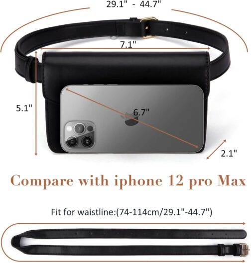 ECOSUSI Fanny Pack for Women PU Leather Belt Bag Waist Bag Fashion Waist Pack Pouch Small Purse for Party, Travel, Hiking - Image 2