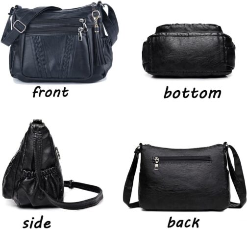 ELDA Crossbody Bags For Women Pocketbooks Soft PU Leather Purses and Handbags Multi Pocket Shoulder Bag - Image 4
