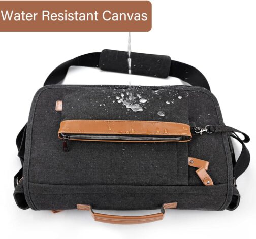 ESTARER Messenger Bag 17-17.3 Inch, Men's Computer Bag Water-resistant Canvas, College/Work/Travel Laptop Shoulder Bag with Pencil Case Pouch, Dark Grey - Image 5