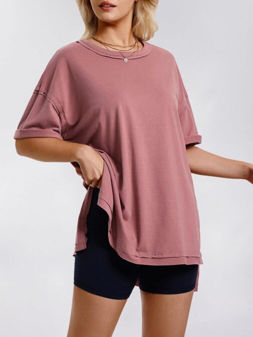 EXLURA Womens Summer Oversized T Shirts 2024 Casual Short Sleeve Loose Maternity Tops Crewneck Tunic Plus Gym Workout Top - Image 5