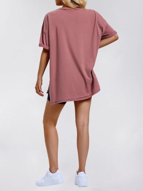 EXLURA Womens Summer Oversized T Shirts 2024 Casual Short Sleeve Loose Maternity Tops Crewneck Tunic Plus Gym Workout Top - Image 3