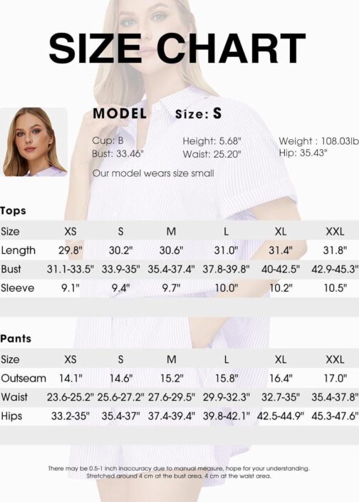 EXLURA Womens Summer 2 Piece Outfits Oversized Short Sleeve Button Down Shirts and Shorts Lounge Pajama Matching Sets 2024 - Image 6