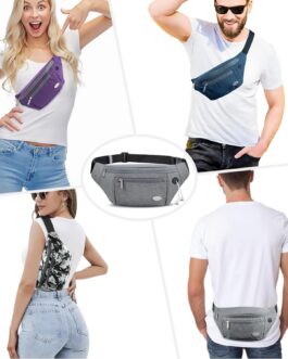 Entchin Fanny Pack for Women Men, Crossbody Bag with 4-Zipper Pockets, Large Capacity and Water Resistant Fashion Bum Bags for Hiking Running Travel Cycling