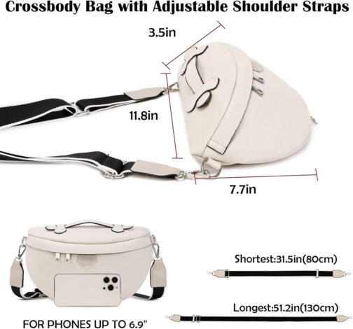 Eslcorri Crossbody Bags for Women - Fashion Sling Purse Shoulder Bag Fanny Pack Leather Causal Chest Bum Bag Cross Body Purse - Image 6