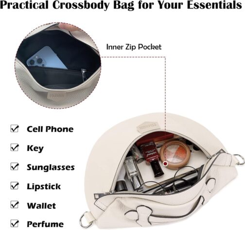 Eslcorri Crossbody Bags for Women - Fashion Sling Purse Shoulder Bag Fanny Pack Leather Causal Chest Bum Bag Cross Body Purse - Image 3