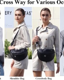 Eslcorri Crossbody Bags for Women – Fashion Sling Purse Shoulder Bag Fanny Pack Leather Causal Chest Bum Bag Cross Body Purse