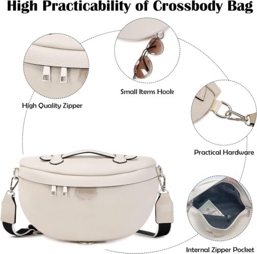 Eslcorri Crossbody Bags for Women - Fashion Sling Purse Shoulder Bag Fanny Pack Leather Causal Chest Bum Bag Cross Body Purse - Image 5