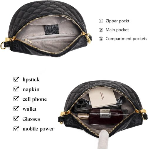 Eslcorri Small Crossbody Sling Bag for Women Trendy - Fashionable Fanny Packs Vegan Leather Chest Belt Bum Bag Anti Theft Crossbody Sling Purse for Women for Travel Sport Camping - Image 3