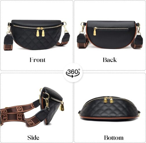 Eslcorri Small Crossbody Sling Bag for Women Trendy - Fashionable Fanny Packs Vegan Leather Chest Belt Bum Bag Anti Theft Crossbody Sling Purse for Women for Travel Sport Camping - Image 6