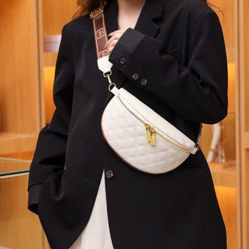 Eslcorri Small Crossbody Sling Bag for Women Trendy - Fashionable Fanny Packs Vegan Leather Chest Belt Bum Bag Anti Theft Crossbody Sling Purse for Women for Travel Sport Camping - Image 2