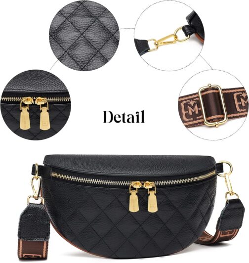 Eslcorri Small Crossbody Sling Bag for Women Trendy - Fashionable Fanny Packs Vegan Leather Chest Belt Bum Bag Anti Theft Crossbody Sling Purse for Women for Travel Sport Camping - Image 5