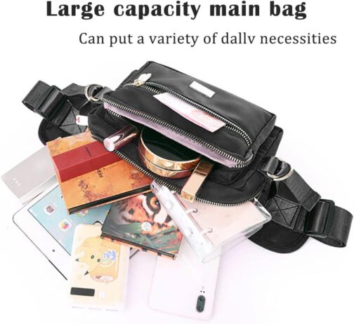 Extra Large Fashion Fanny Pack for Men Women, Waist Bag for Waterproof Hiking Running Biking Gym Outdoor Sports Travel Belt Bag (Black) - Image 5