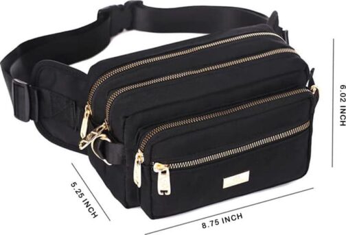 Extra Large Fashion Fanny Pack for Men Women, Waist Bag for Waterproof Hiking Running Biking Gym Outdoor Sports Travel Belt Bag (Black) - Image 6