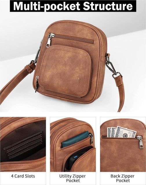 FADEON Mini Crossbody Bags Purses for Women Small Cross Body Purse, Designer Crossbody Purse Shoulder Bag Card Slot - Image 5