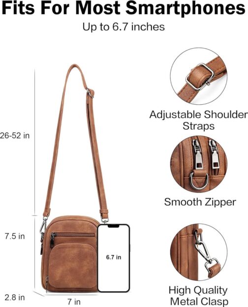 FADEON Mini Crossbody Bags Purses for Women Small Cross Body Purse, Designer Crossbody Purse Shoulder Bag Card Slot - Image 4