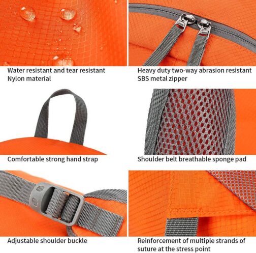 FENGDONG 35L Lightweight Foldable Waterproof Packable Travel Small Hiking Backpack Daypack for men women - Image 4