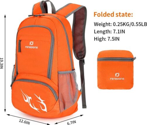 FENGDONG 35L Lightweight Foldable Waterproof Packable Travel Small Hiking Backpack Daypack for men women - Image 2