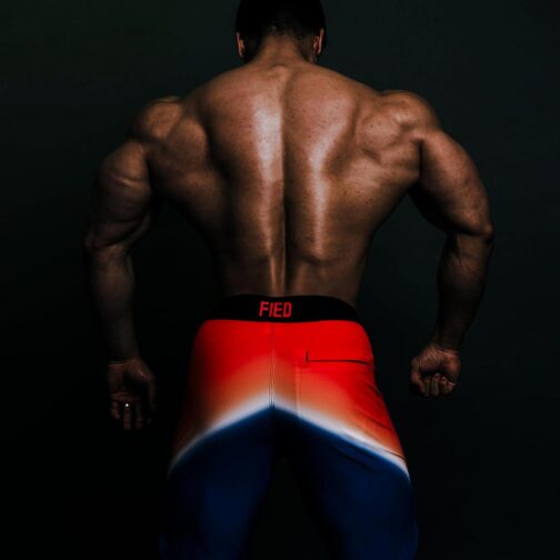 FIED Olympia IFBB MensPhysique Stage War Shorts Board-Shorts Posing Trunks Competition Swim Summer NPC RISING and CHAIN COLLECTION (26 , Rising Sun) - Image 5