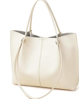 FOXLOVER Genuine Leather Shoulder Bags for Women Large Capacity Women’s Tote Top-Handle Handbags with 2 Ways
