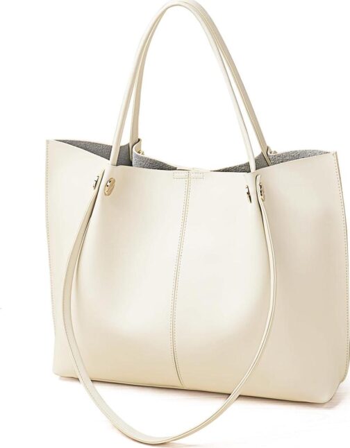 FOXLOVER Genuine Leather Shoulder Bags for Women Large Capacity Women's Tote Top-Handle Handbags with 2 Ways