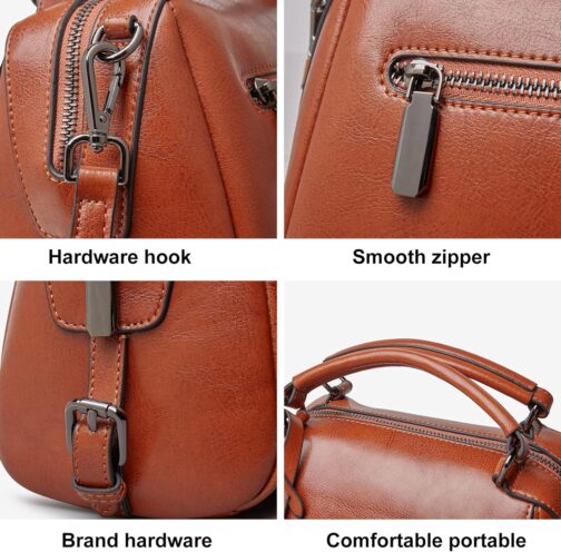 FOXLOVER Small Leather Crossbody Bags for Women Lady Shoulder Bag Top Handle Mini Handbag and Purse - Image 6