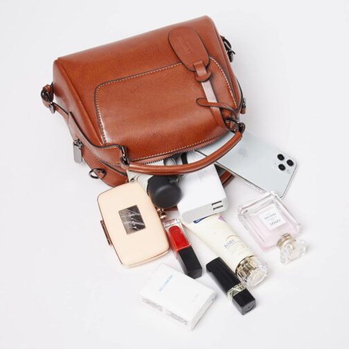 FOXLOVER Small Leather Crossbody Bags for Women Lady Shoulder Bag Top Handle Mini Handbag and Purse - Image 3