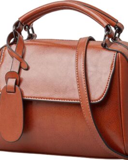 FOXLOVER Small Leather Crossbody Bags for Women Lady Shoulder Bag Top Handle Mini Handbag and Purse