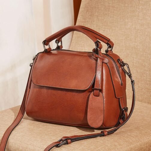 FOXLOVER Small Leather Crossbody Bags for Women Lady Shoulder Bag Top Handle Mini Handbag and Purse - Image 7