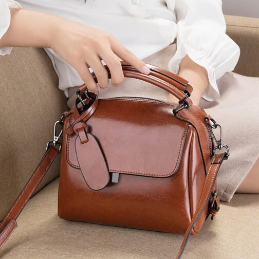 FOXLOVER Small Leather Crossbody Bags for Women Lady Shoulder Bag Top Handle Mini Handbag and Purse - Image 8
