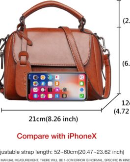 FOXLOVER Small Leather Crossbody Bags for Women Lady Shoulder Bag Top Handle Mini Handbag and Purse