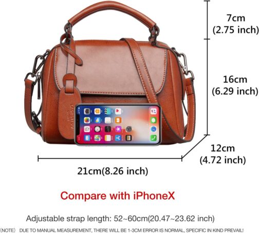 FOXLOVER Small Leather Crossbody Bags for Women Lady Shoulder Bag Top Handle Mini Handbag and Purse - Image 2