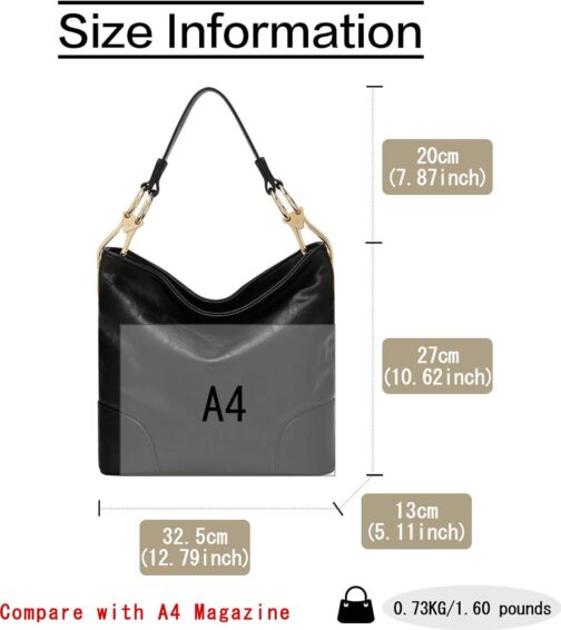 FOXLOVER Womens Faux Leather Hobo Bags Vintage Large Crossbody Shoulder Purse Ladies Tote Handbags - Image 3