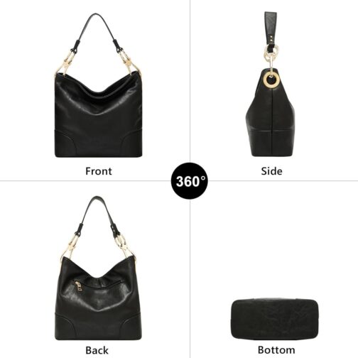 FOXLOVER Womens Faux Leather Hobo Bags Vintage Large Crossbody Shoulder Purse Ladies Tote Handbags - Image 2