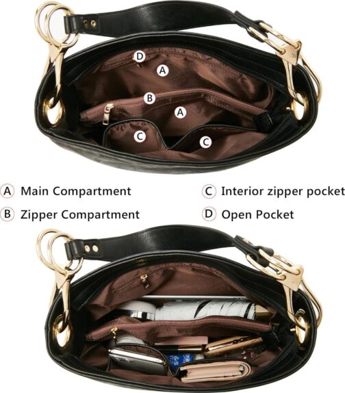 FOXLOVER Womens Faux Leather Hobo Bags Vintage Large Crossbody Shoulder Purse Ladies Tote Handbags - Image 4