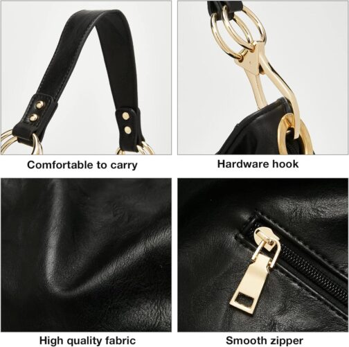 FOXLOVER Womens Faux Leather Hobo Bags Vintage Large Crossbody Shoulder Purse Ladies Tote Handbags - Image 5