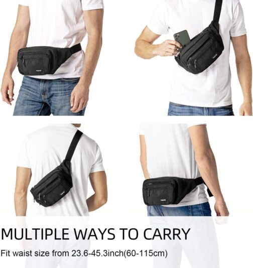 FREETOO Waist Pack Bag Fanny Pack for Men&Women Hip Bum Bag with Adjustable Strap for Outdoors Workout Traveling Casual Running Hiking Cycling - Image 5
