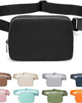 Fanny Belt Bag Waist Pack Crossbody Bags Bum Bag for Running Hiking Travel Workout Adjustable Strap for Women -black