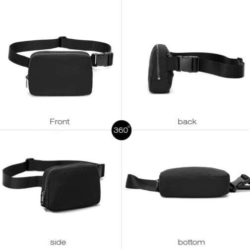 Fanny Belt Bag Waist Pack Crossbody Bags Bum Bag for Running Hiking Travel Workout Adjustable Strap for Women -black - Image 3